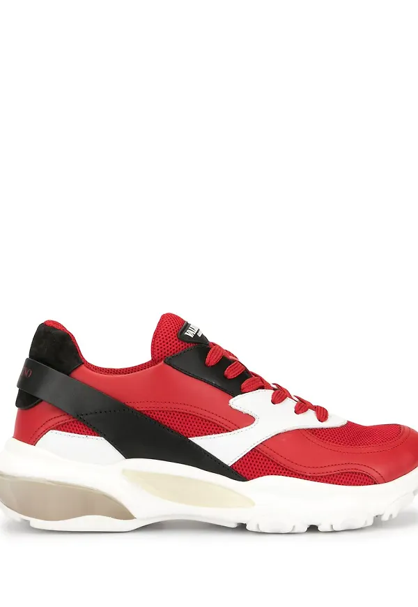 Valentino Garavani sneakers med meshpanel - Röd