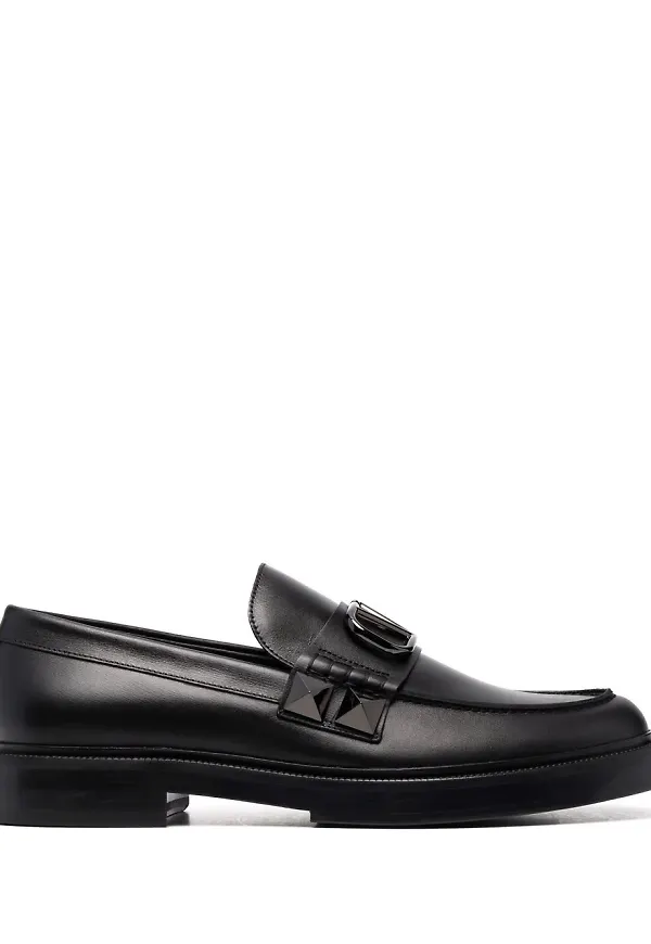 Valentino Garavani Stud Sign läderloafers - Svart