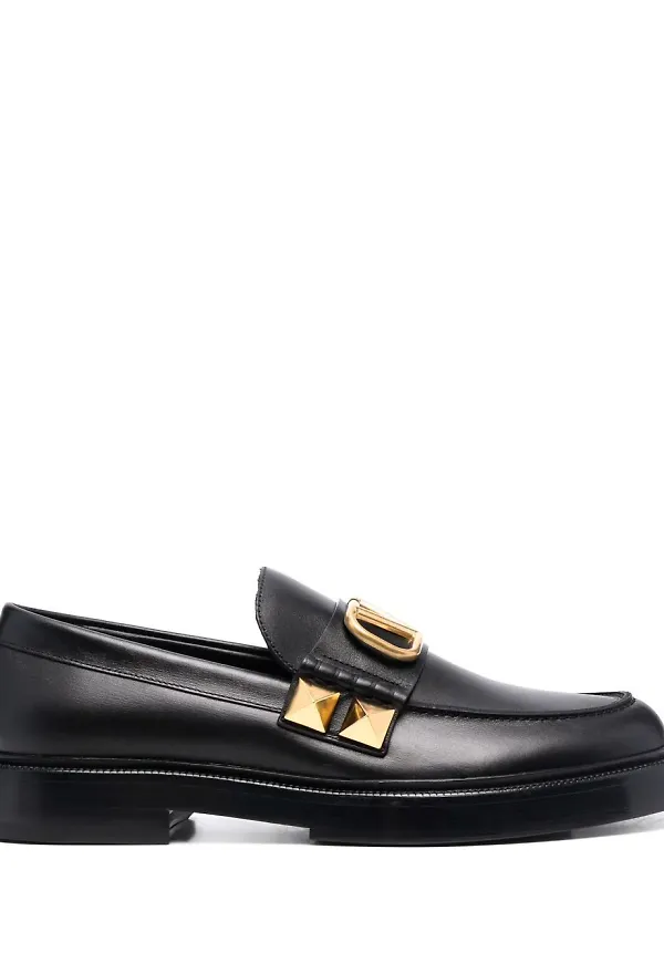Valentino Garavani Stud Sign läderloafers - Svart
