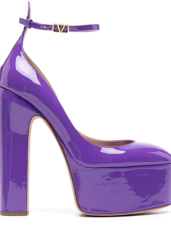 Valentino Garavani Tan-Go platåpumps - Lila