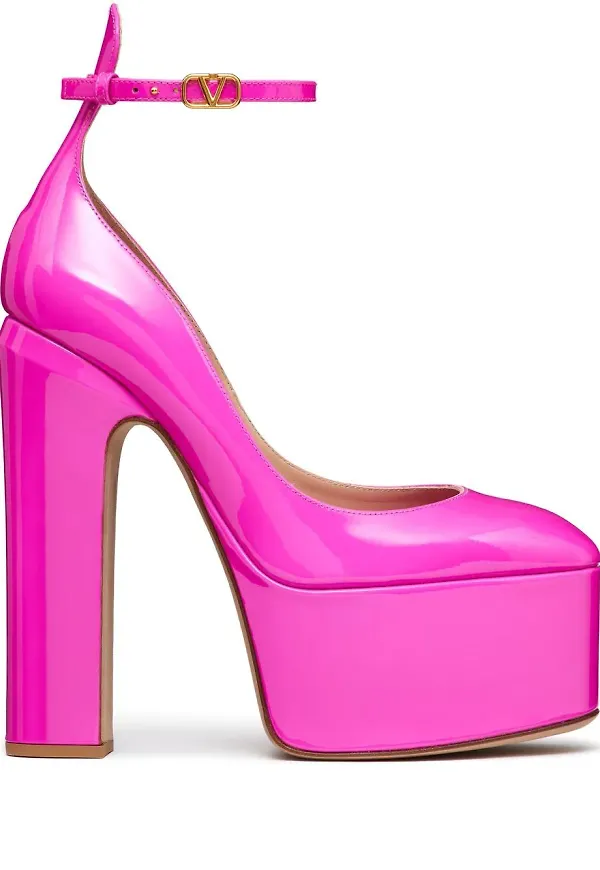 Valentino Garavani Tan-Go platåpumps - Rosa