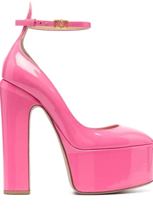 Valentino Garavani Tan-Go platåpumps - Rosa