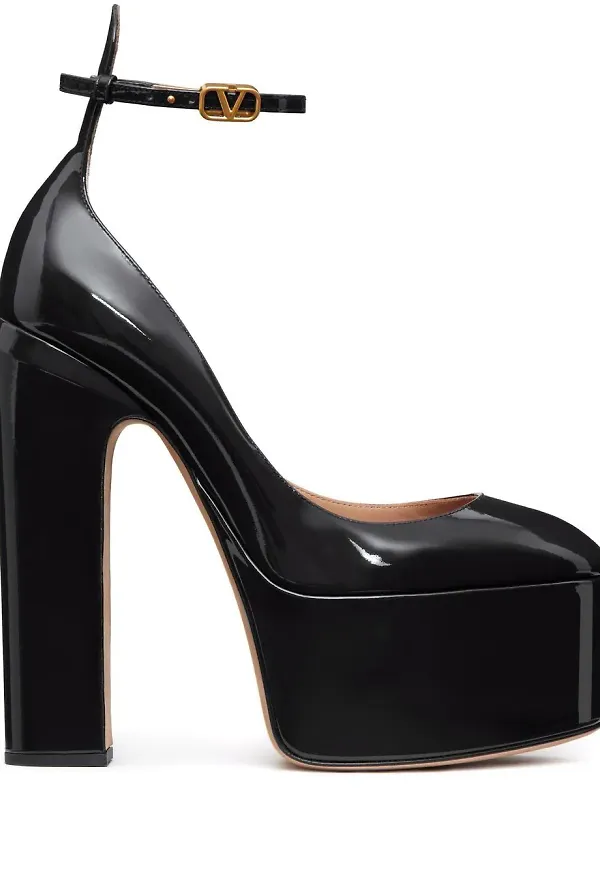 Valentino Garavani Tan-Go platåpumps - Svart