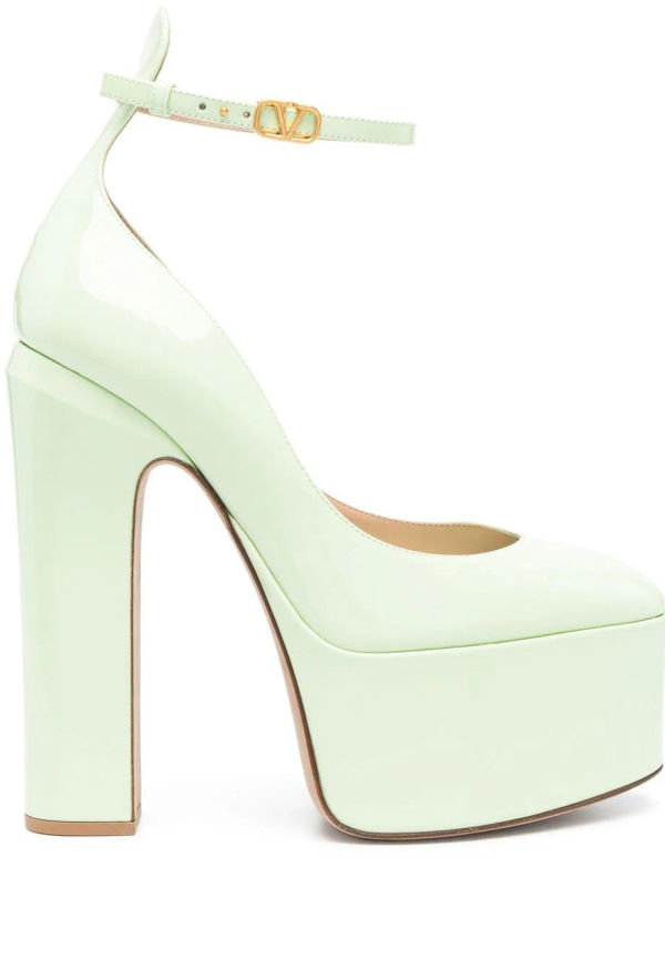 Valentino Garavani Tan-Go platåpumps 155 mm - Grön
