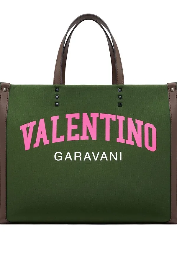 Valentino Garavani totebag med logotyp - Grön