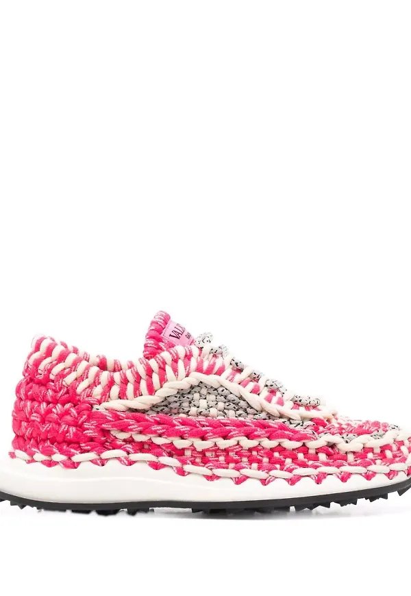 Valentino Garavani virkade låga sneakers - Rosa