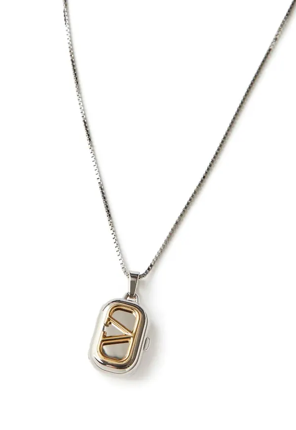 Valentino Garavani VLOGO halsband med hänge - Silverfärgad