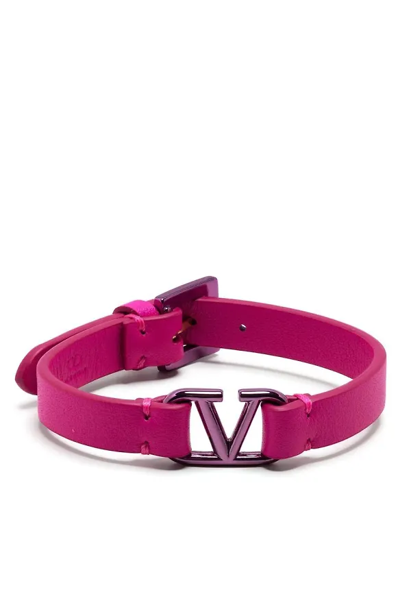 Valentino Garavani VLOGO läderarmband - Lila