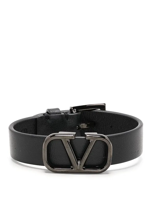 Valentino Garavani VLOGO läderarmband - Svart