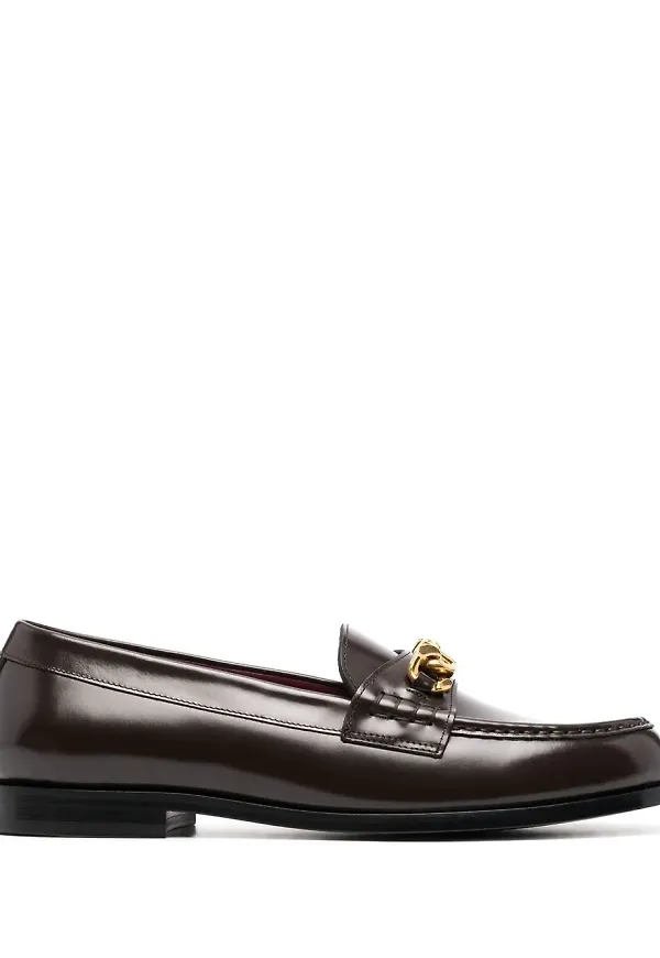 Valentino Garavani VLogo läderloafers - Brun