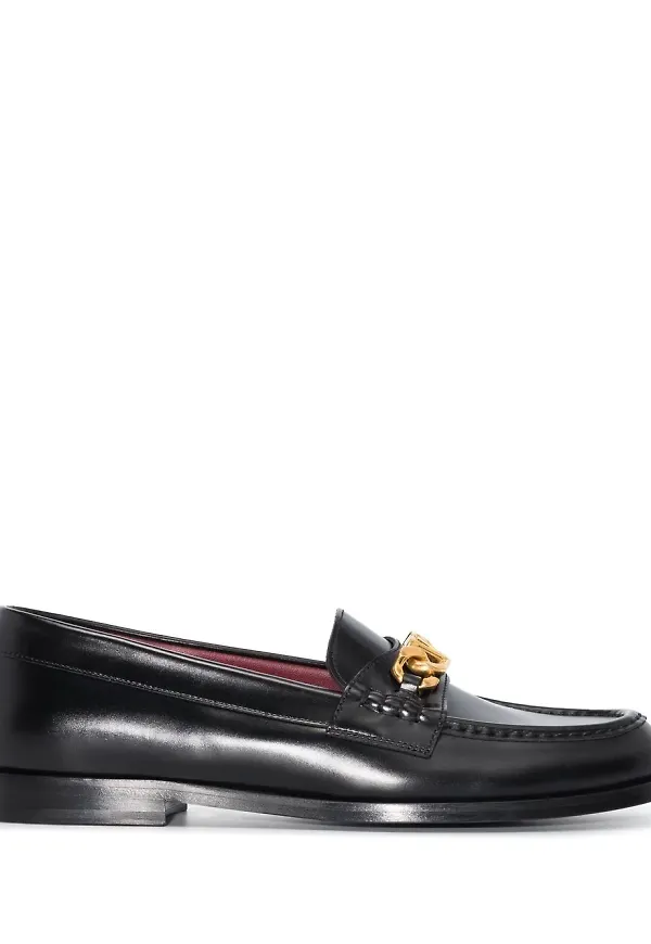 Valentino Garavani VLogo läderloafers - Svart