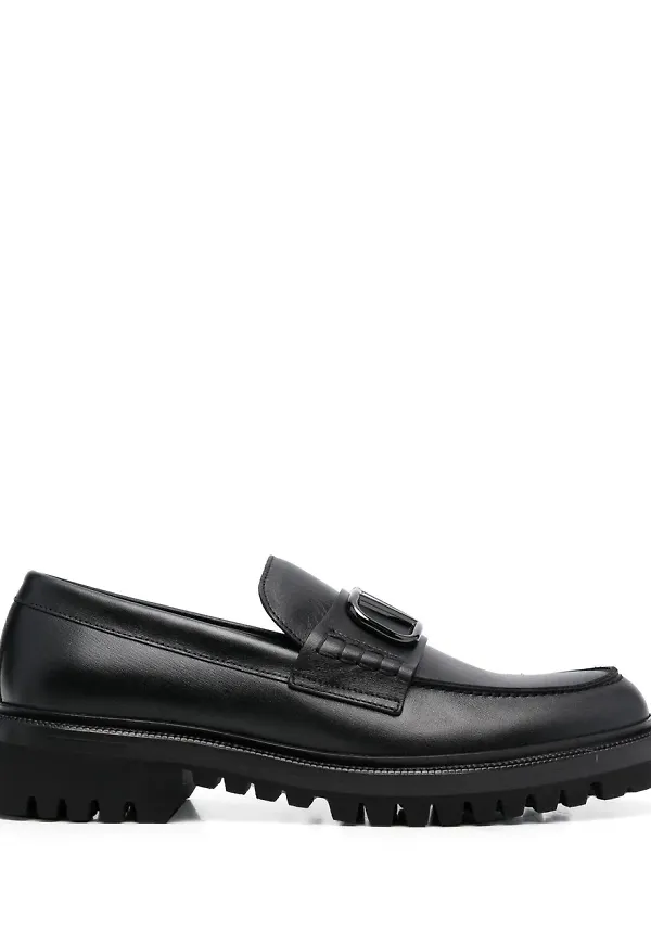 Valentino Garavani VLogo läderloafers - Svart
