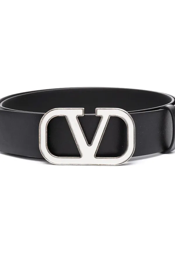 Valentino Garavani VLOGO Signature bälte med spänne - Svart