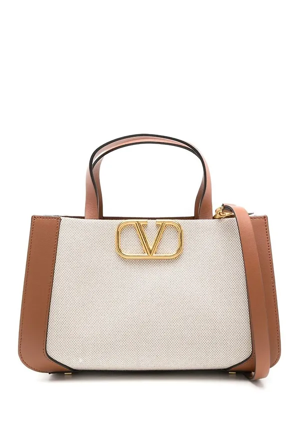Valentino Garavani VLOGO Signature liten totebag - Neutral