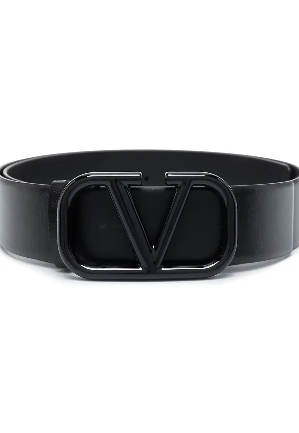 Valentino Garavani VLOGO Signature läderbälte - Svart