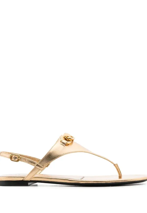 Valentino Garavani VLOGO Signature toffelsandaler - Guldfärgad