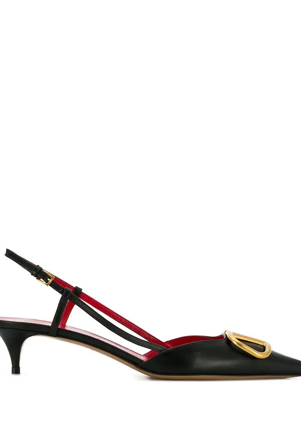 Valentino Garavani VLOGO slingback-pumps - Svart