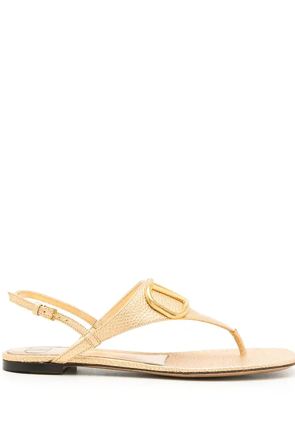 Valentino Garavani VLogo slingback-sandaler - Guldfärgad