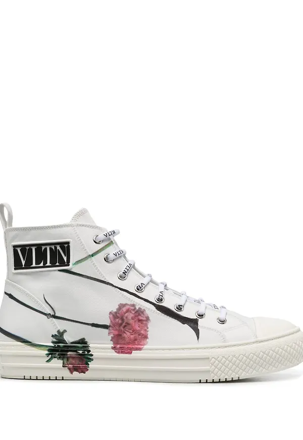Valentino Garavani VLTN blommiga sneakers - Vit