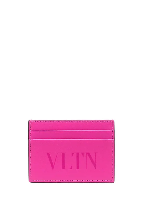 Valentino Garavani VLTN korthållare i läder - Rosa