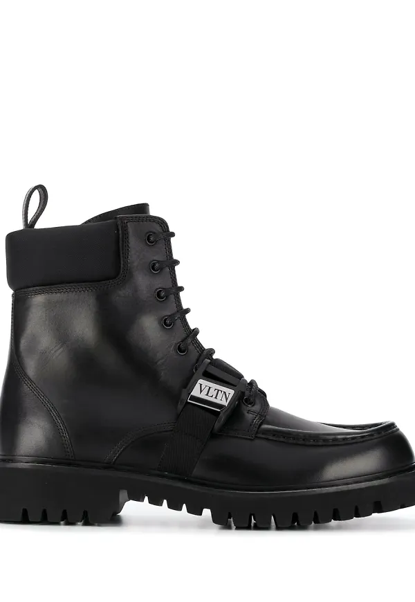 Valentino Garavani VLTN militärkängor - Svart
