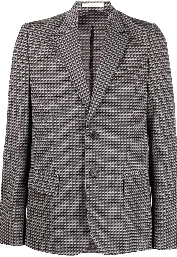 Valentino geometriskt mönstrad blazer - Grå