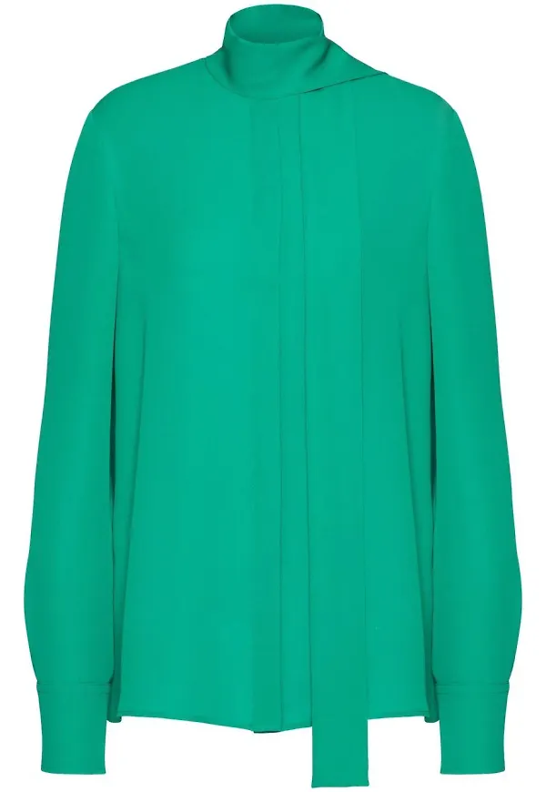 Valentino Georgette sidenblus - Grön