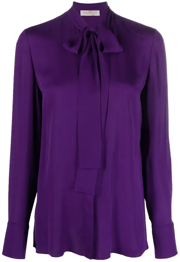 Valentino Georgette sidenblus - Lila