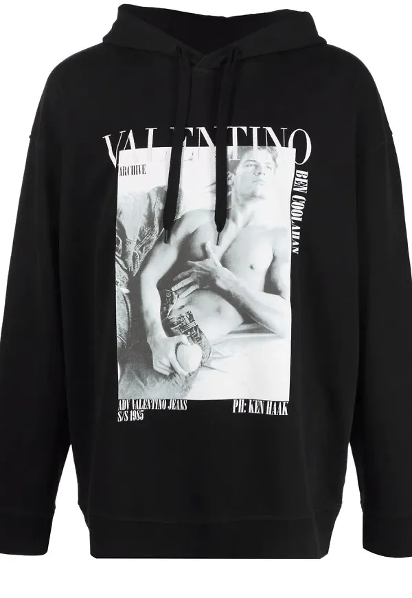 Valentino hoodie med grafiskt tryck - Svart