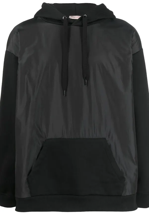 Valentino hoodie med kontrastpanel - Svart