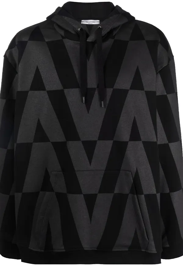 Valentino hoodie med monogram - Svart