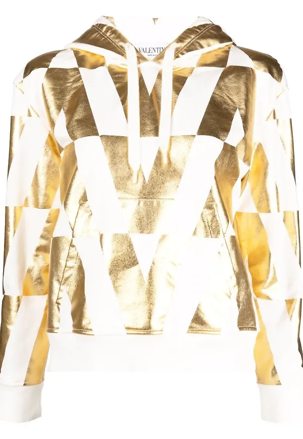 Valentino hoodie med monogram - Vit
