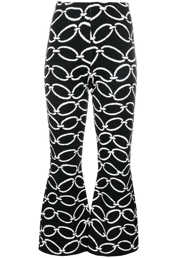 Valentino intarsia-knit cropped trousers - Svart