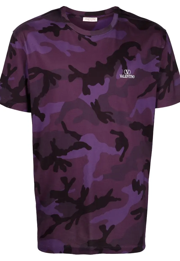 Valentino kamouflagemönstrad t-shirt - Lila
