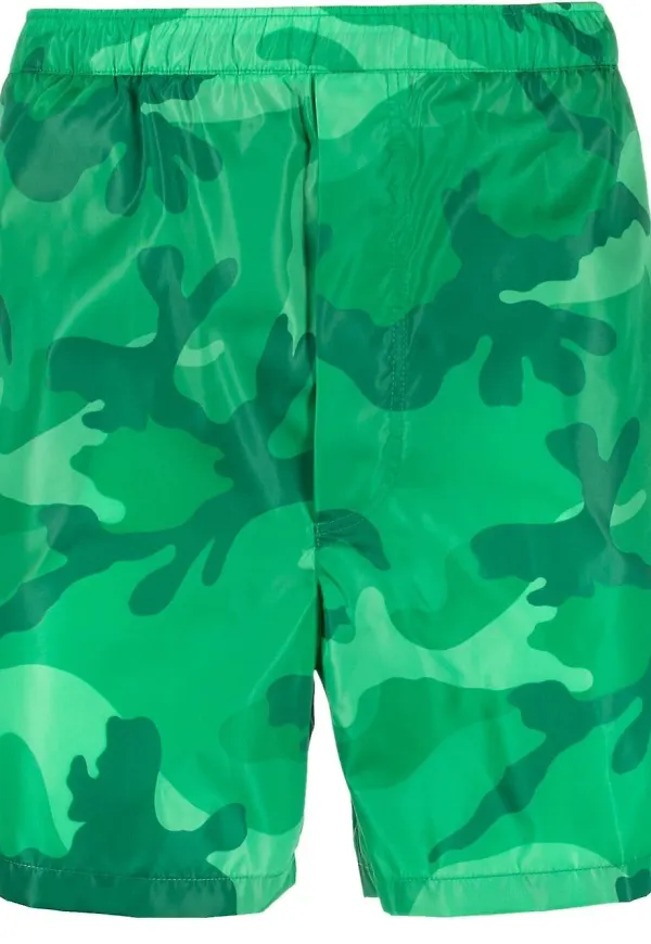 Valentino kamouflagemönstrade shorts - Grön