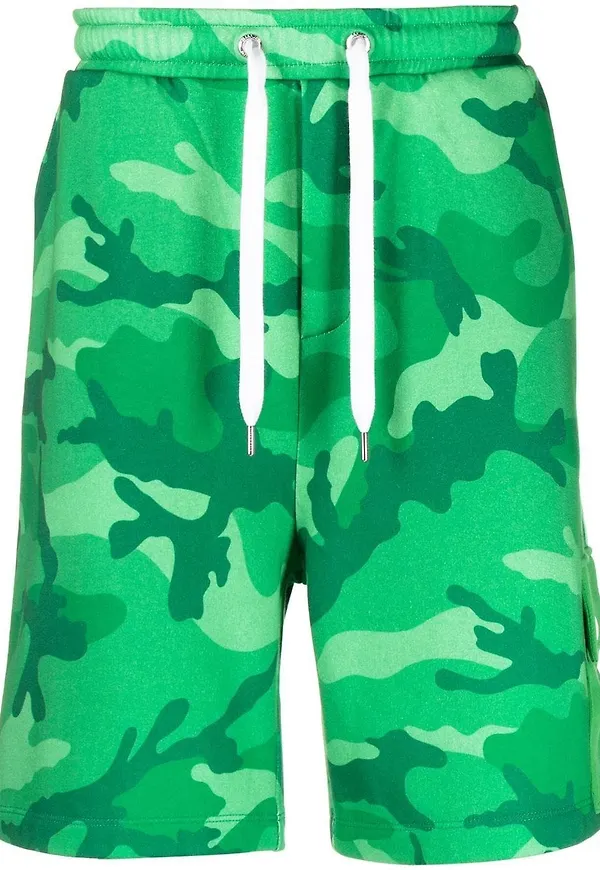 Valentino kamouflagemönstrade shorts - Grön