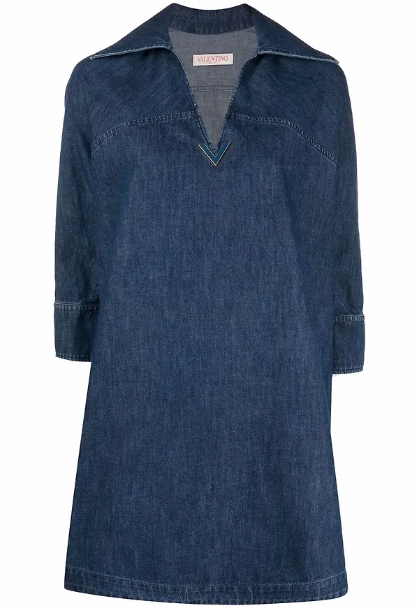Valentino kort jeansklänning - Blå