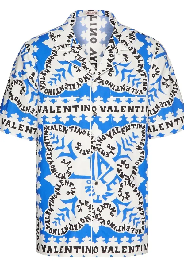 Valentino kortärmad skjorta - Blå