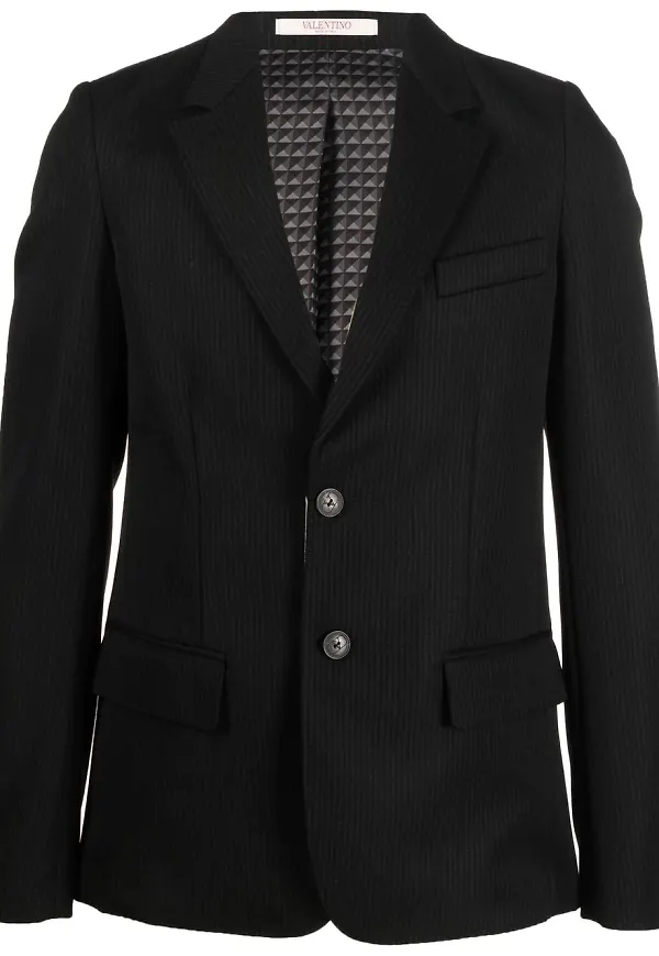Valentino kritstrecksrandig blazer - Svart