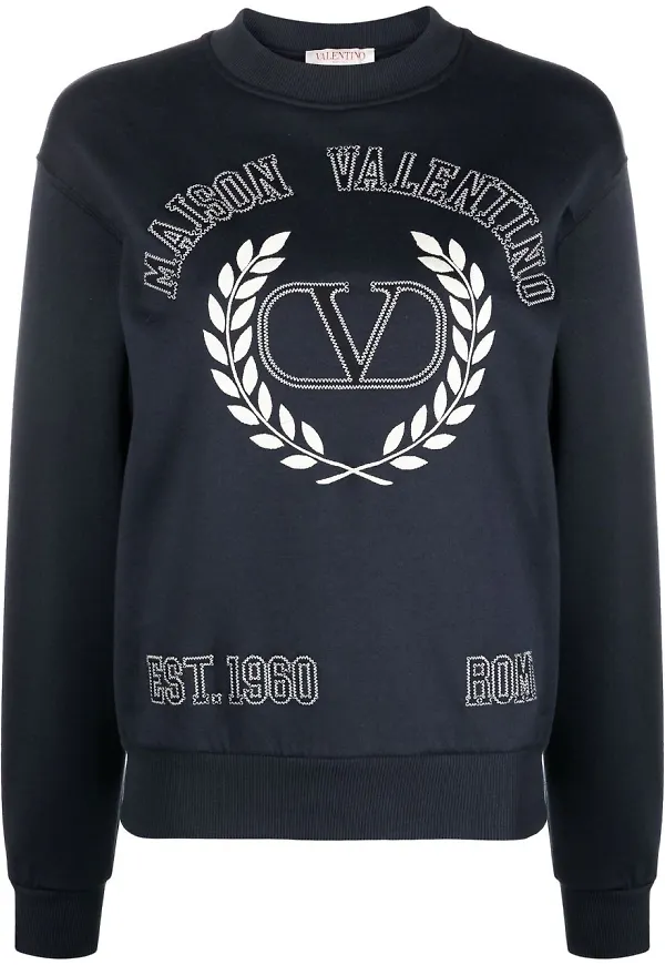 Valentino långärmad sweatshirt med brodyr - Blå