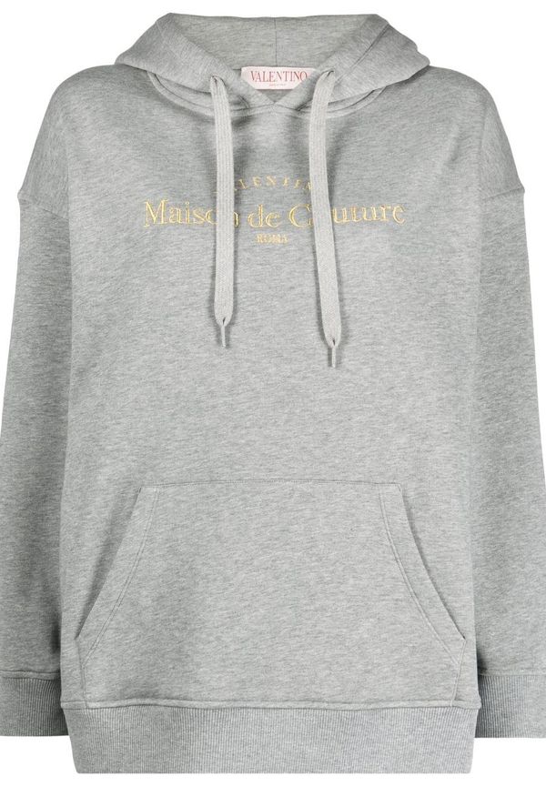Valentino Maison de Couture broderad hoodie - Grå