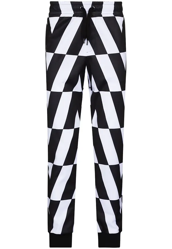 Valentino Optical avsmalnande sweatpants - Svart