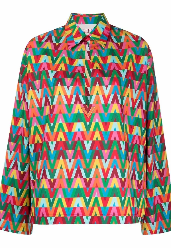 Valentino Optical mönstrad blus - Röd