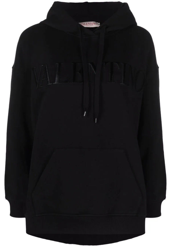Valentino oversize-hoodie med präglad logotyp - Svart