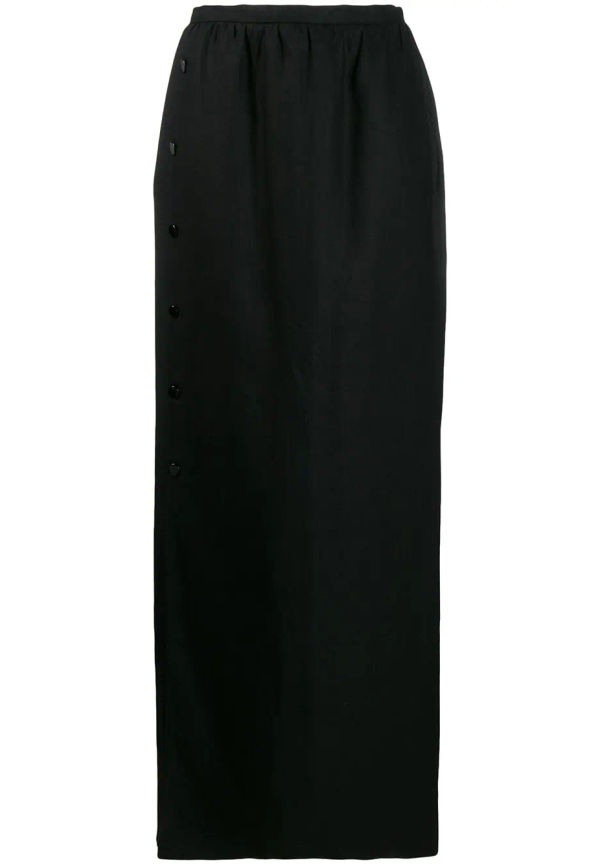 Valentino Pre-Owned asymmetrisk maxikjol från 1990-talet - Svart