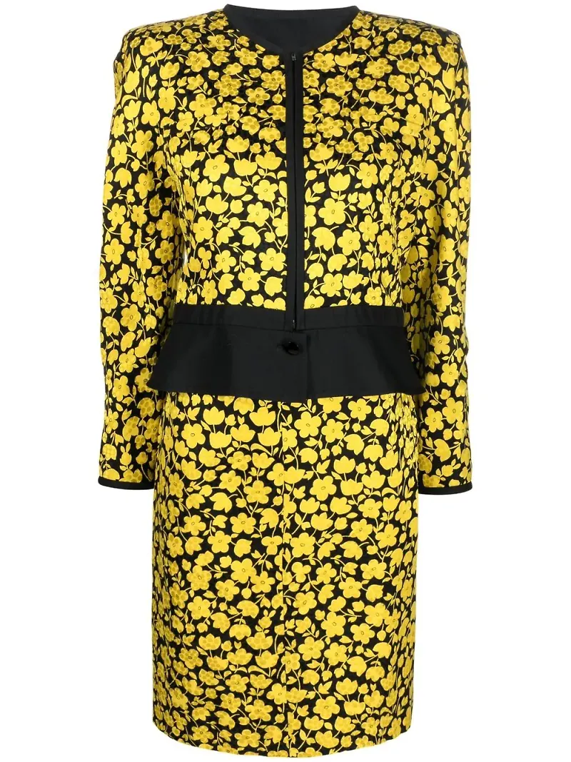 Valentino Pre-Owned blommigt set från 1980-talet - Svart