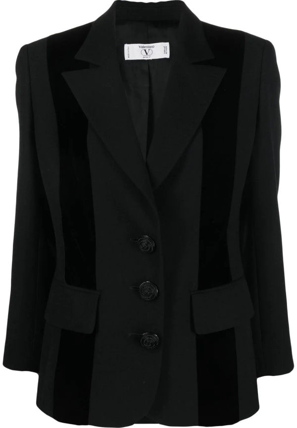 Valentino Pre-Owned enkelknäppt blazer från 1980-talet - Svart