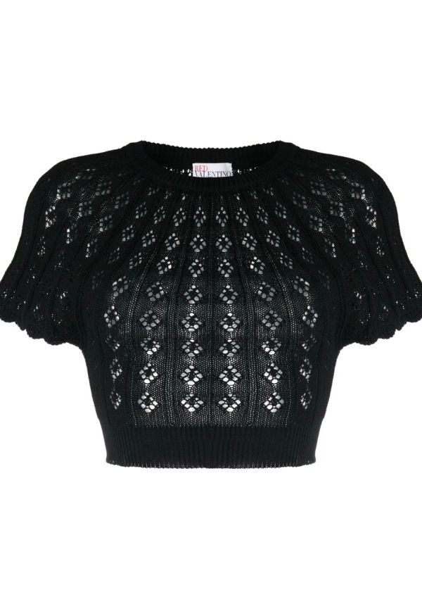 Valentino Pre-Owned glesstickad croptop från 2000-talet - Svart