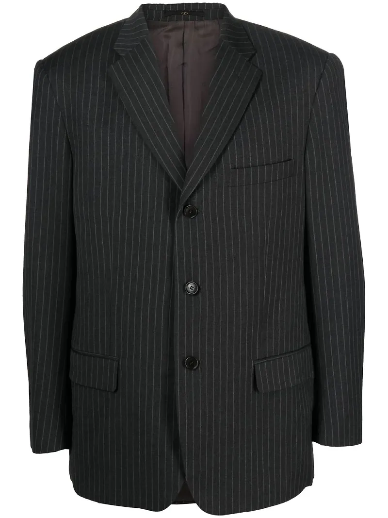 Valentino Pre-Owned kritstrecksrandig blazer från 2000-talet - Grå