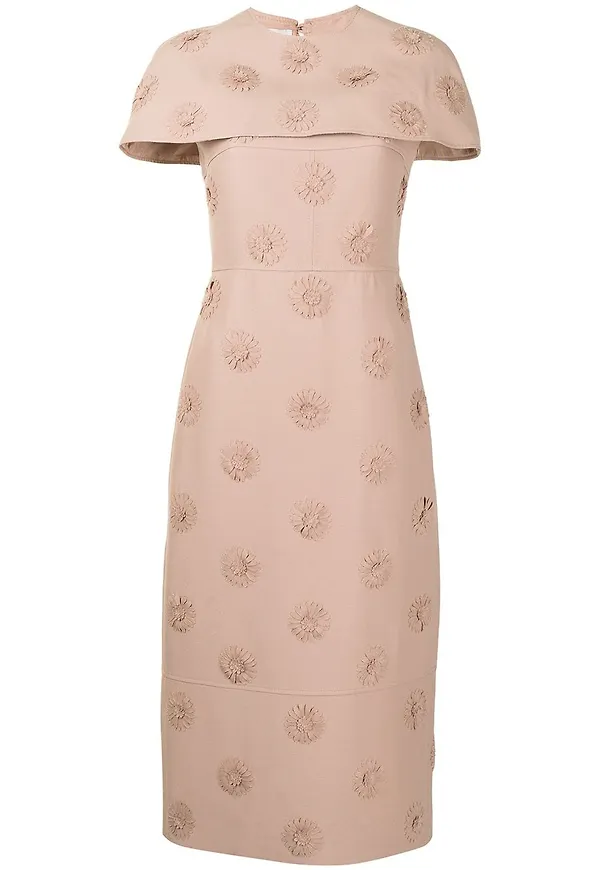 Valentino Pre-Owned midiklänning med blomsterbrodyr - Neutral